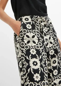 bonprix bonprix Pantalón Negro-gris guijarro Clearance