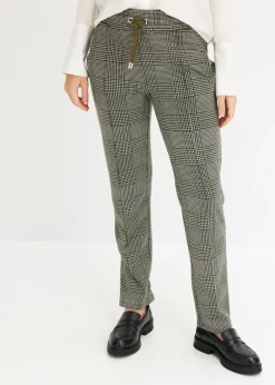 bonprix bonprix Pantalón oliva a cuadros