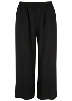 bonprix bonprix Pantalón 3/4 con cintura cómoda, de viscosa Negro Hot