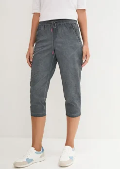 bonprix bonprix Pantalón 3/4 con cordón en contraste Gris humo Hot