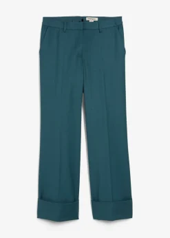 bonprix bonprix Pantalón acampanado con contenido de lana verde pimiento Sale