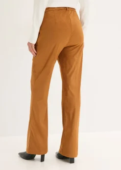 bonprix bonprix Pantalón acampanado de ante sintético Coñac-dorado Sale