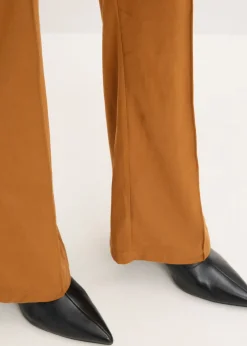 bonprix bonprix Pantalón acampanado de ante sintético Coñac-dorado Sale