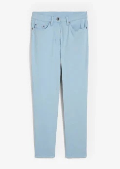 bonprix bonprix Pantalón acortado de sarga con aspecto desgastado Azul claro Hot