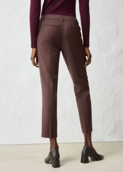 bonprix bonprix Pantalón ajustado con lana Marrón oscuro Best