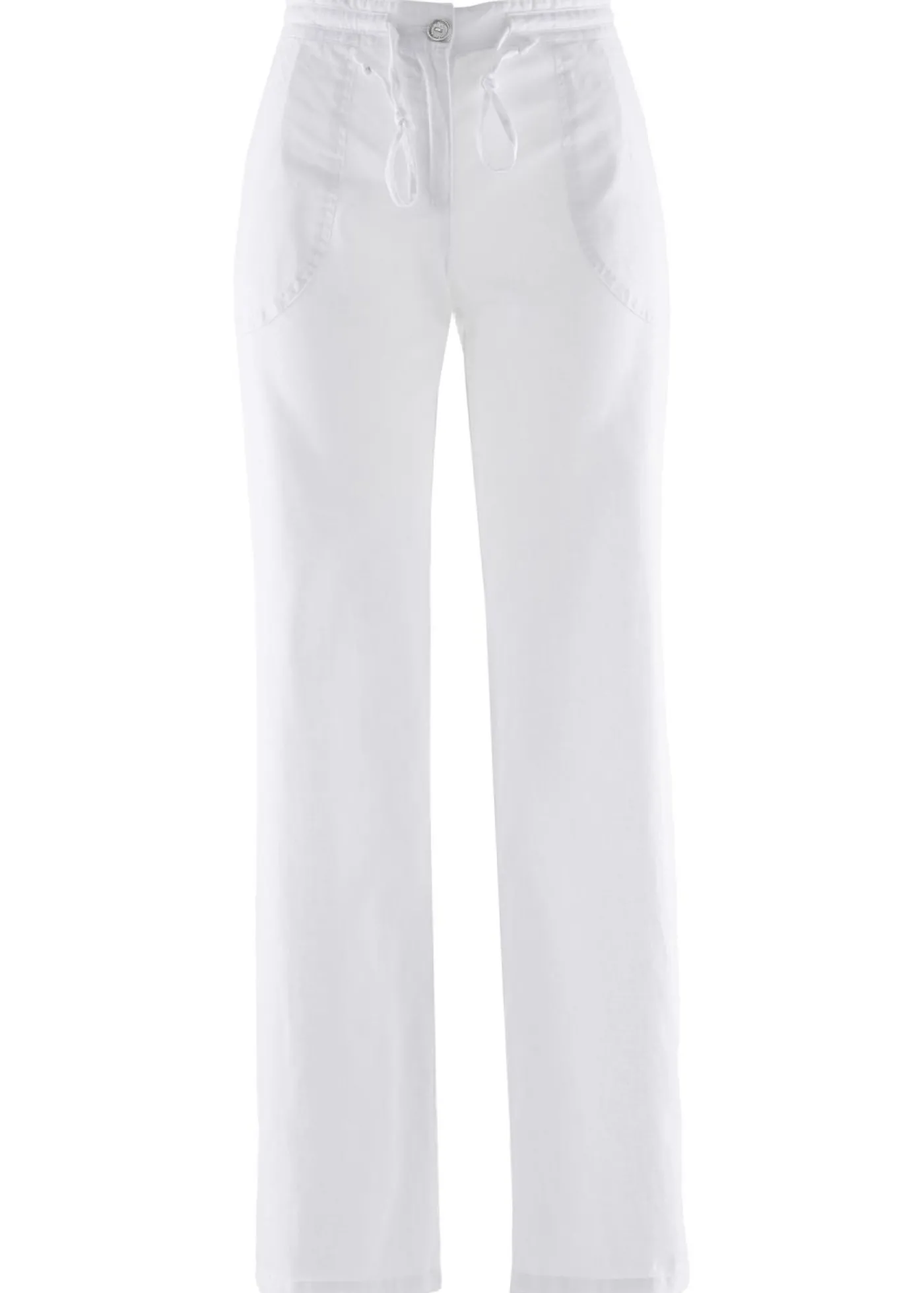 bonprix bonprix Pantalón ancho con lino Blanco Best