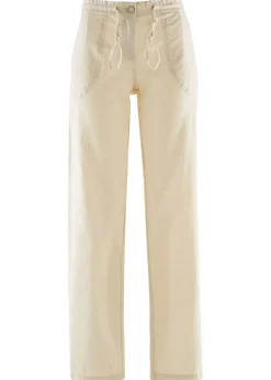 bonprix bonprix Pantalón ancho con lino gris guijarro Sale