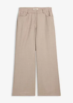 bonprix bonprix Pantalón ancho de 5 bolsillos con lana arena claro moteado Online