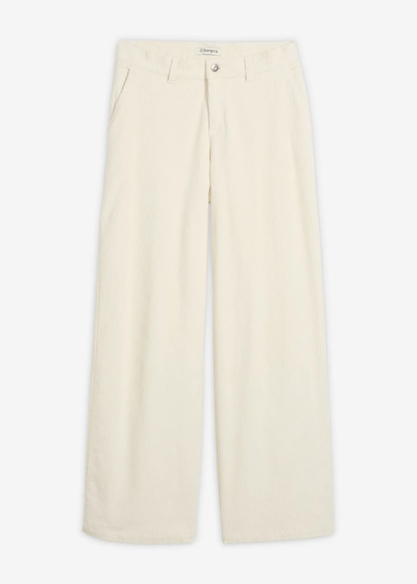 bonprix bonprix Pantalón ancho de pana blanco perla Hot