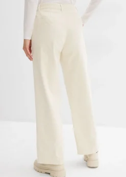 bonprix bonprix Pantalón ancho de pana blanco perla Hot