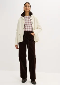 bonprix bonprix Pantalón ancho de pana con cinturón Marrón oscuro Best