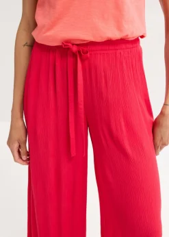 bonprix bonprix Pantalón ancho de viscosa fina rojo intenso Discount