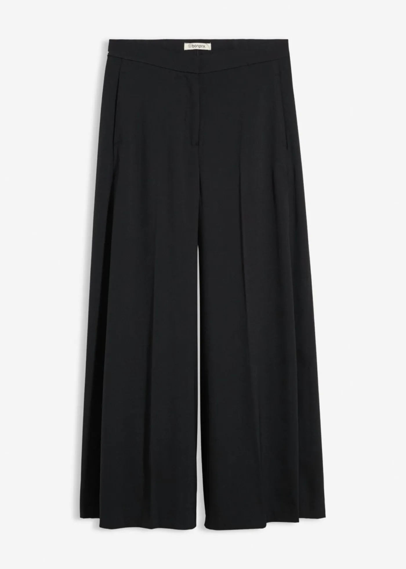 bonprix bonprix Pantalón ancho y fluido con cinturilla cómoda Negro Discount