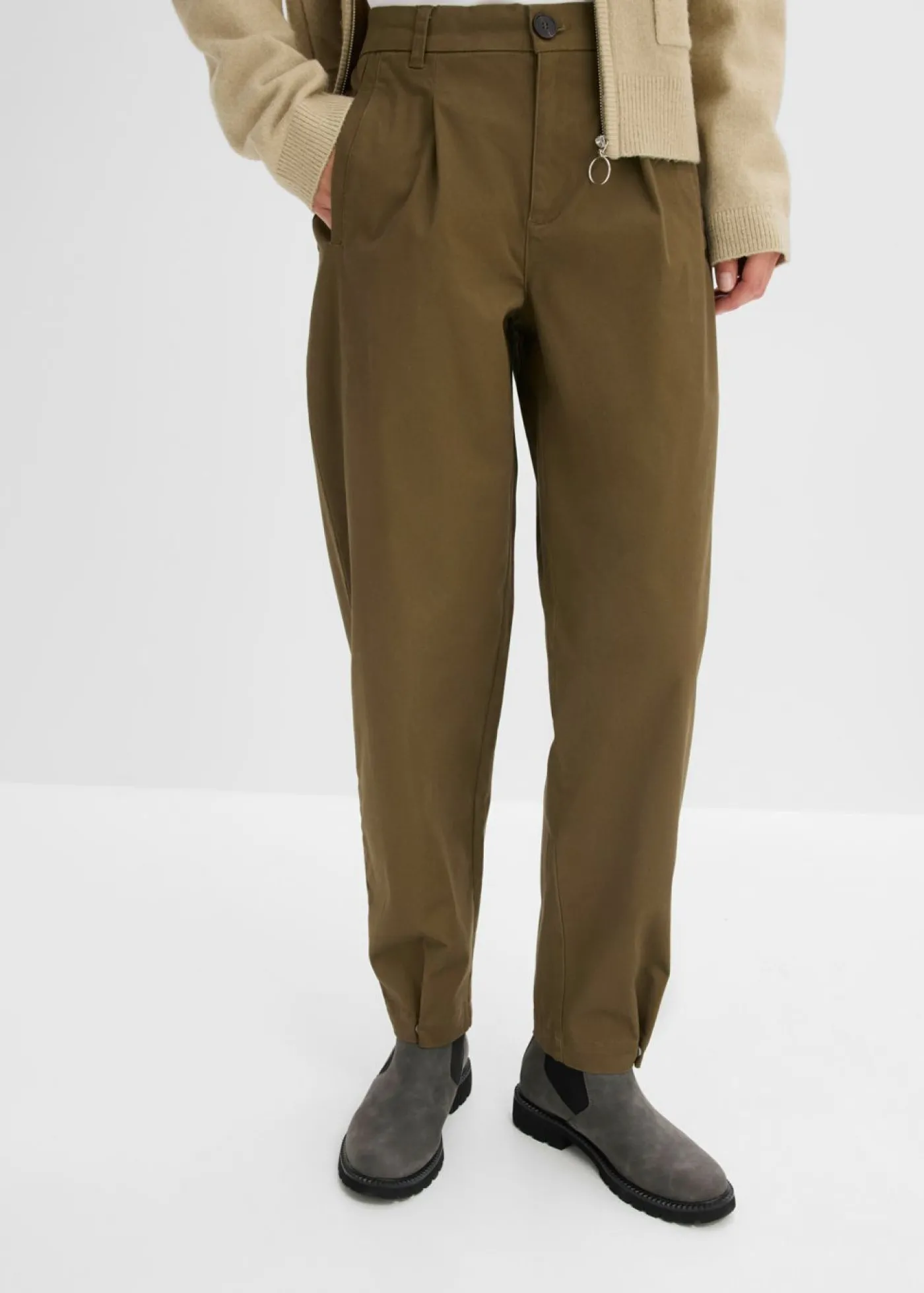 bonprix bonprix Pantalón barrel Oliva Sale