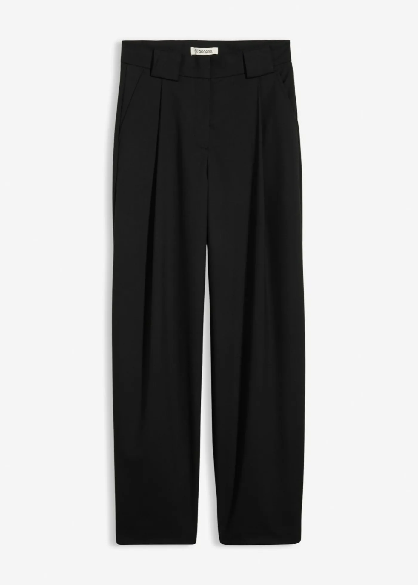 bonprix bonprix Pantalón barrel con cintura alta Negro Clearance