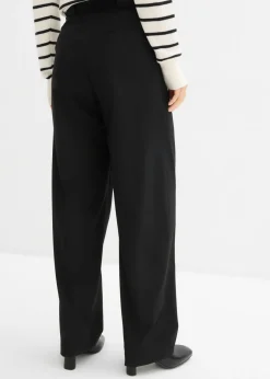 bonprix bonprix Pantalón barrel con cintura alta Negro Clearance