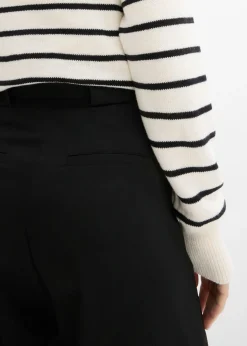 bonprix bonprix Pantalón barrel con cintura alta Negro Clearance
