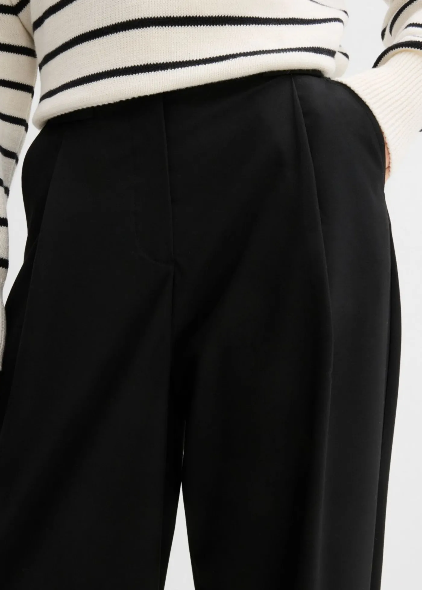 bonprix bonprix Pantalón barrel con cintura alta Negro Clearance