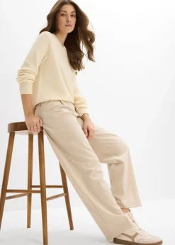 bonprix bonprix Pantalón barrel con cintura alta arena claro moteado Best