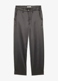 bonprix bonprix Pantalón barrel con satén fluido antracita Hot