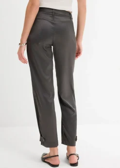 bonprix bonprix Pantalón barrel con satén fluido antracita Hot