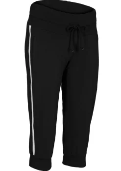 bonprix bonprix Pantalón bombacho elástico y deportivo de largo 3/4 Negro Hot