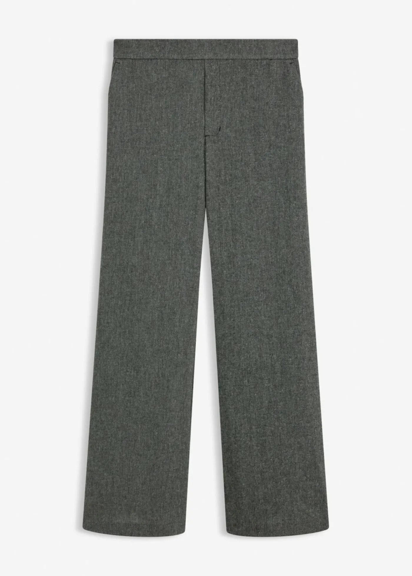 bonprix bonprix Pantalón bootcut de estilo tweed Negro-blanco lana moteado Online
