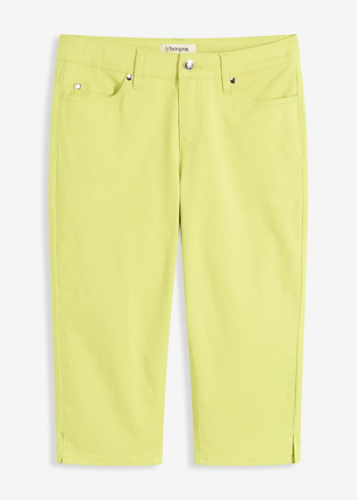 bonprix bonprix Pantalón capri con cintura cómoda Amarillo cítrico Outlet
