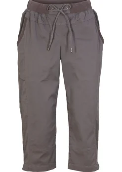 bonprix bonprix Pantalón capri con cordón Gris humo