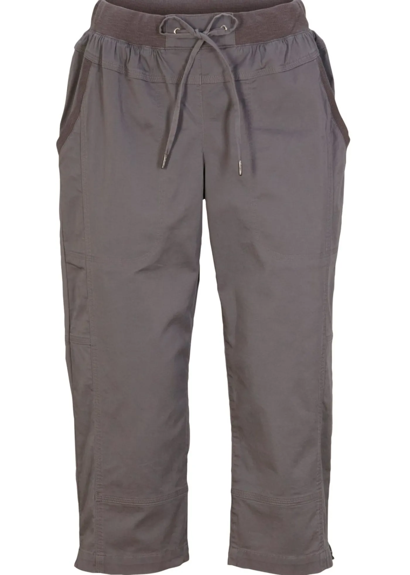 bonprix bonprix Pantalón capri con cordón Gris humo