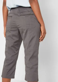 bonprix bonprix Pantalón capri con cordón Gris humo