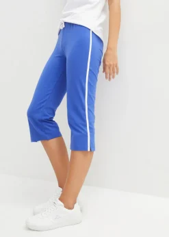 bonprix bonprix Pantalón capri de algodón con elástico (2 unidades) Azul zafiro-negro Sale