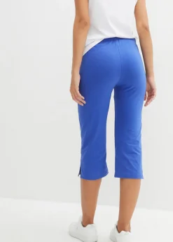 bonprix bonprix Pantalón capri de algodón con elástico (2 unidades) Azul zafiro-negro Sale