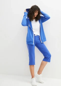 bonprix bonprix Pantalón capri de algodón con elástico (2 unidades) Azul zafiro-negro Sale