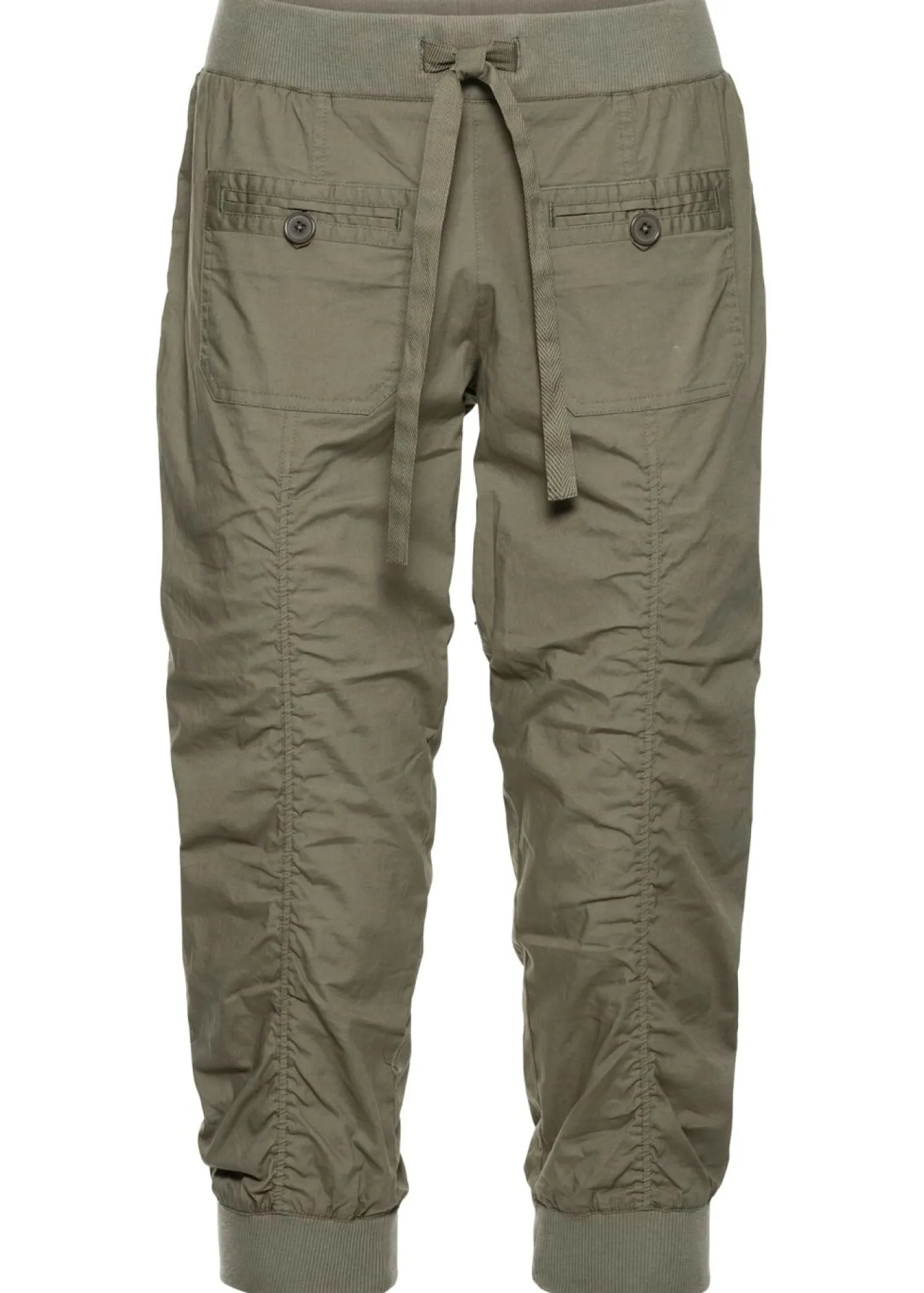 bonprix bonprix Pantalón capri de algodón puro Verde oliva