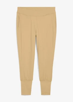 bonprix bonprix Pantalón capri de material suave Caqui claro