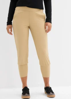 bonprix bonprix Pantalón capri de material suave Caqui claro