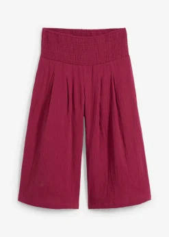 bonprix bonprix Pantalón capri de muselina suave Rojo azalea