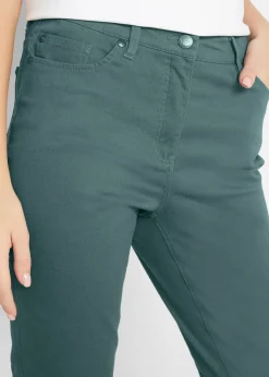 bonprix bonprix Pantalón capri de tiro alto Verde eucalipto Clearance