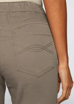 bonprix bonprix Pantalón capri sin cierre con elástico Marrón grisáceo