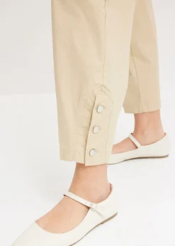 bonprix bonprix Pantalón cargo de algodón elástico Malva Clearance