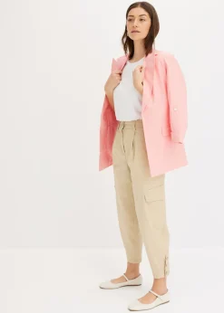 bonprix bonprix Pantalón cargo de algodón elástico Beige verdoso Outlet