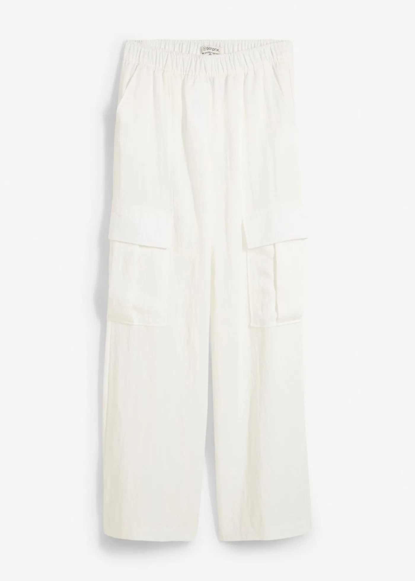 bonprix bonprix Pantalón cargo de mezcla de lyocell fluido Blanco lana New