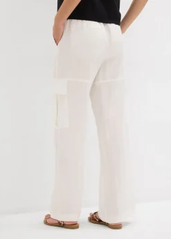 bonprix bonprix Pantalón cargo de mezcla de lyocell fluido Blanco lana New