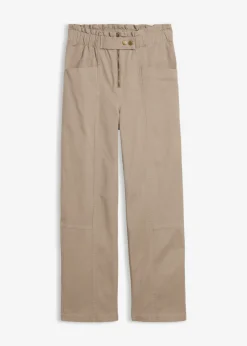 bonprix bonprix Pantalón cargo de sarga Marrón grisáceo Outlet