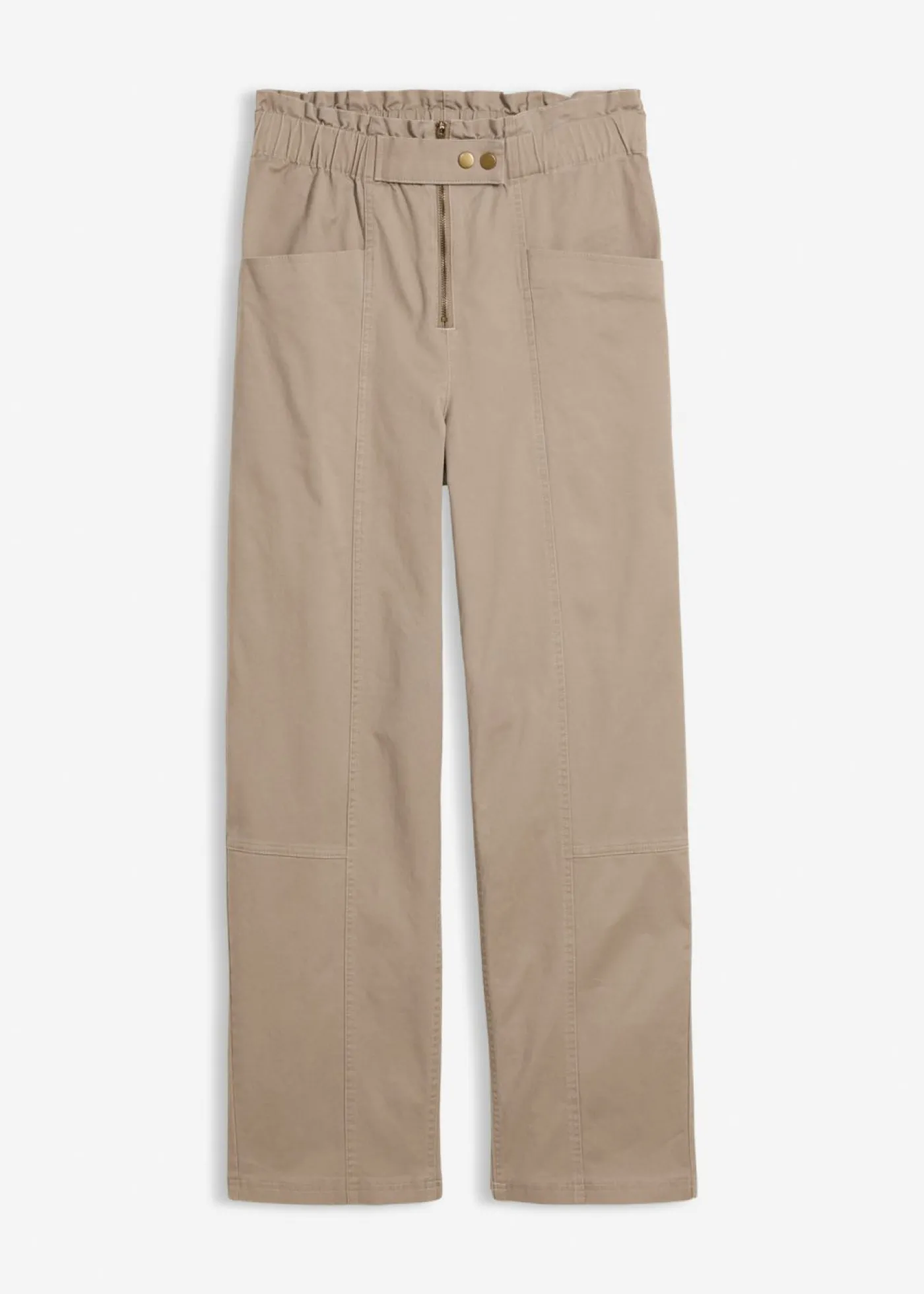 bonprix bonprix Pantalón cargo de sarga Marrón grisáceo Outlet