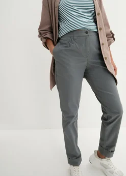 bonprix bonprix Pantalón chino de algodón hasta el tobillo Verde eucalipto Best