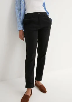bonprix bonprix Pantalón chino de algodón hasta el tobillo Negro Outlet