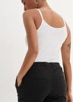 bonprix bonprix Pantalón chino de algodón hasta el tobillo Negro Outlet