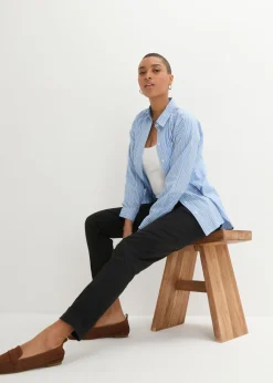 bonprix bonprix Pantalón chino de algodón hasta el tobillo Negro Outlet